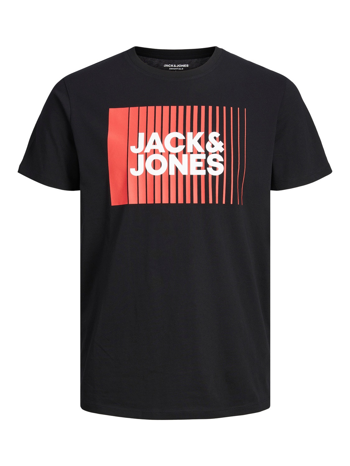 Jack & Jones Logo Ümmargune kaelus T-särk -Black - 12233999
