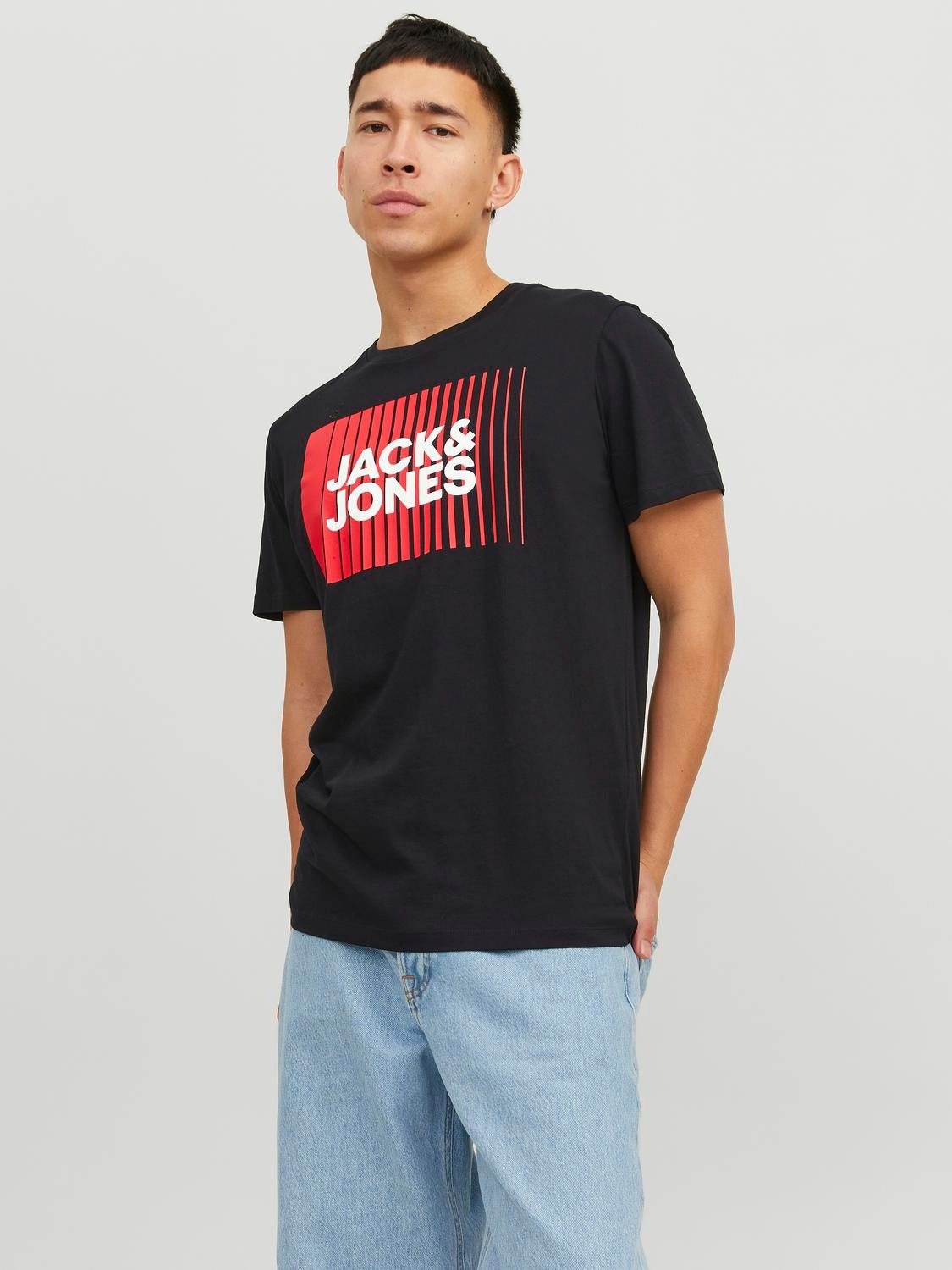 Jack & Jones Logo Crew neck T-shirt -Black - 12233999