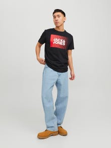 Jack & Jones Logo Pyöreä pääntie T-paita -Black - 12233999