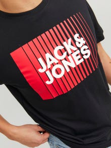 Jack & Jones Z logo Okrągły dekolt T-shirt -Black - 12233999