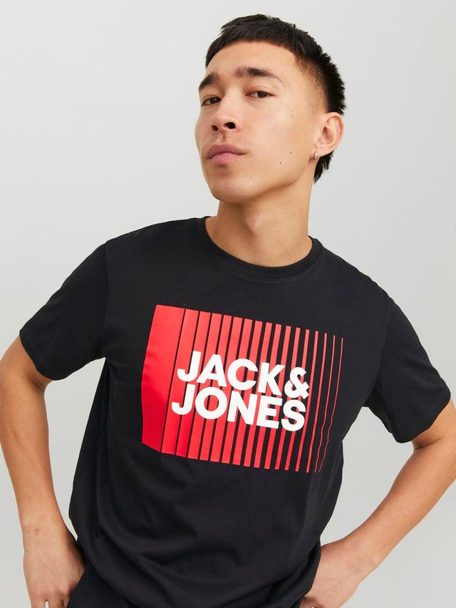 Jack & Jones Logo Kruhový výstřih Tričko - 12233999