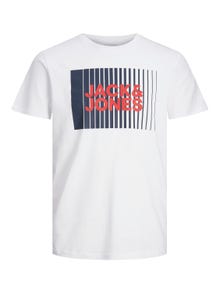 Jack & Jones Logo Ronde hals T-shirt -White - 12233999