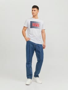 Jack & Jones Logo Kruhový výstřih Tričko -White - 12233999