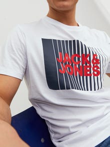 Jack & Jones Logo O-Neck T-shirt -White - 12233999