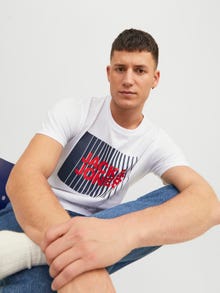 Jack & Jones Logó Környak Trikó -White - 12233999