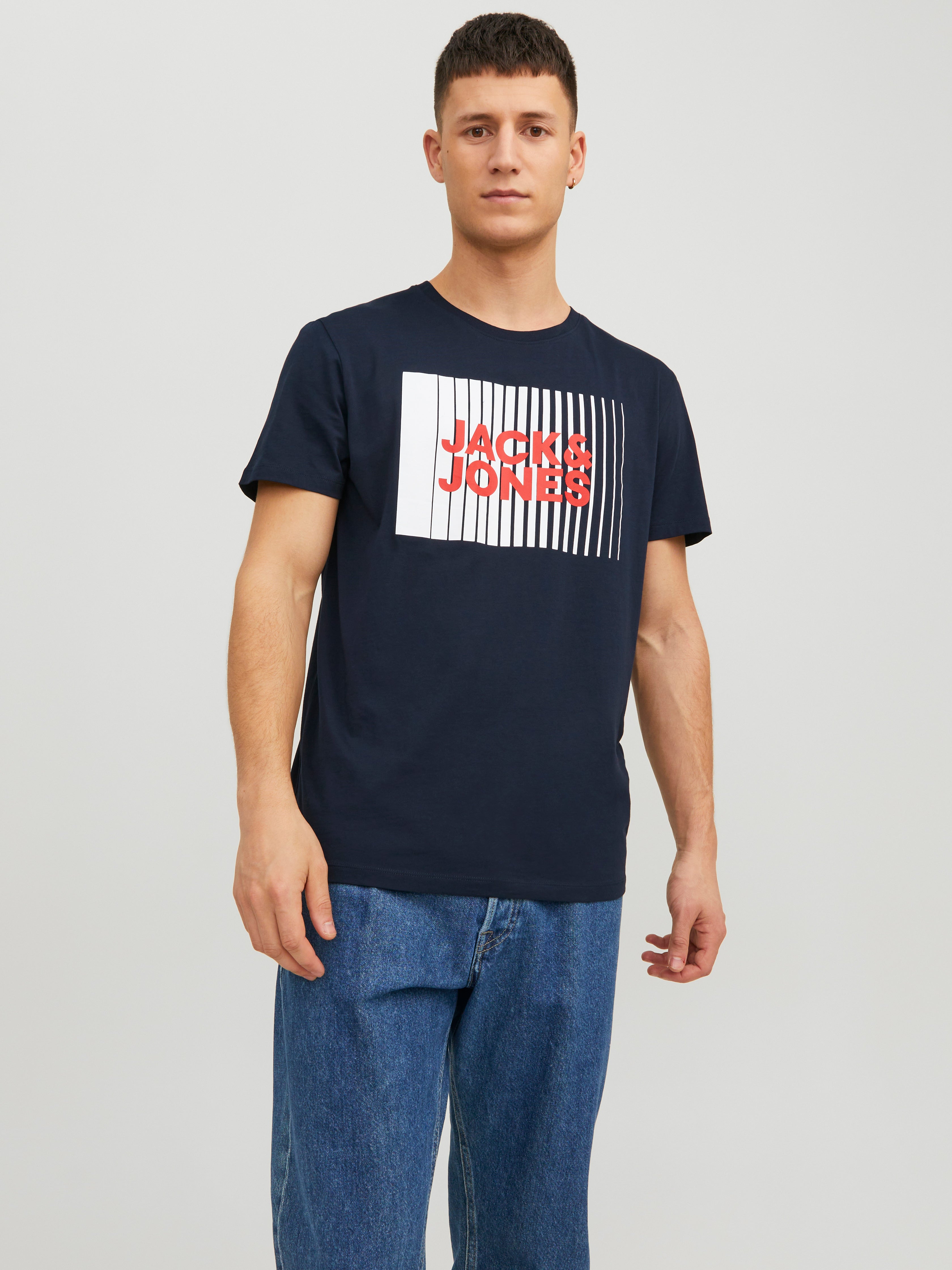 T-shirt Logo Col Rond - Jack & Jones - Modalova