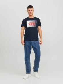 Jack & Jones Logo Crew neck T-shirt -Navy Blazer - 12233999