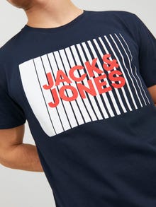 Jack & Jones Logotipas Apskritas kaklas Marškinėliai -Navy Blazer - 12233999