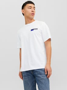Jack & Jones Logotipas Apskritas kaklas Marškinėliai -White - 12233999