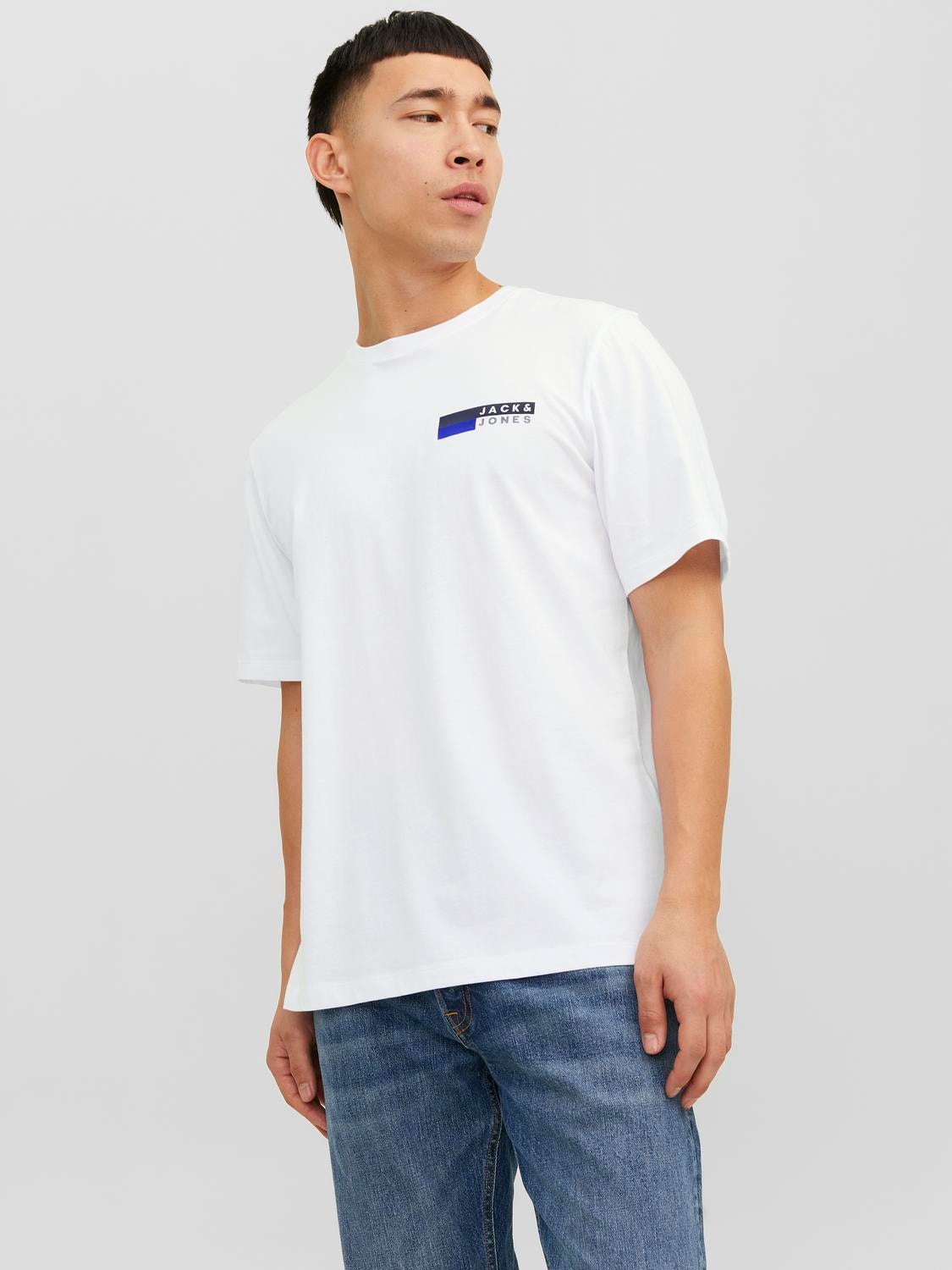 Jack & Jones Logo Rundhals T-shirt -White - 12233999