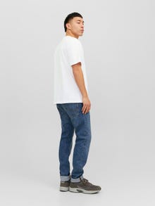 Jack & Jones Logo Ümmargune kaelus T-särk -White - 12233999