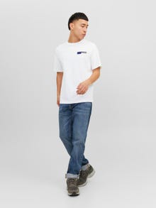 Jack & Jones T-shirt Logo Decote em O -White - 12233999