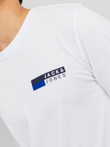 Jack & Jones Logotipas Apskritas kaklas Marškinėliai -White - 12233999