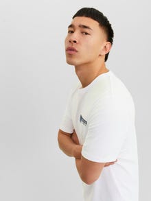 Jack & Jones Logo Ümmargune kaelus T-särk -White - 12233999