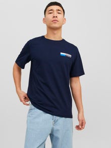 Jack & Jones Logo Rundhals T-shirt -Navy Blazer - 12233999