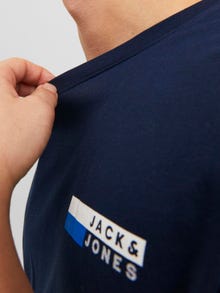 Jack & Jones Logotipas Apskritas kaklas Marškinėliai -Navy Blazer - 12233999