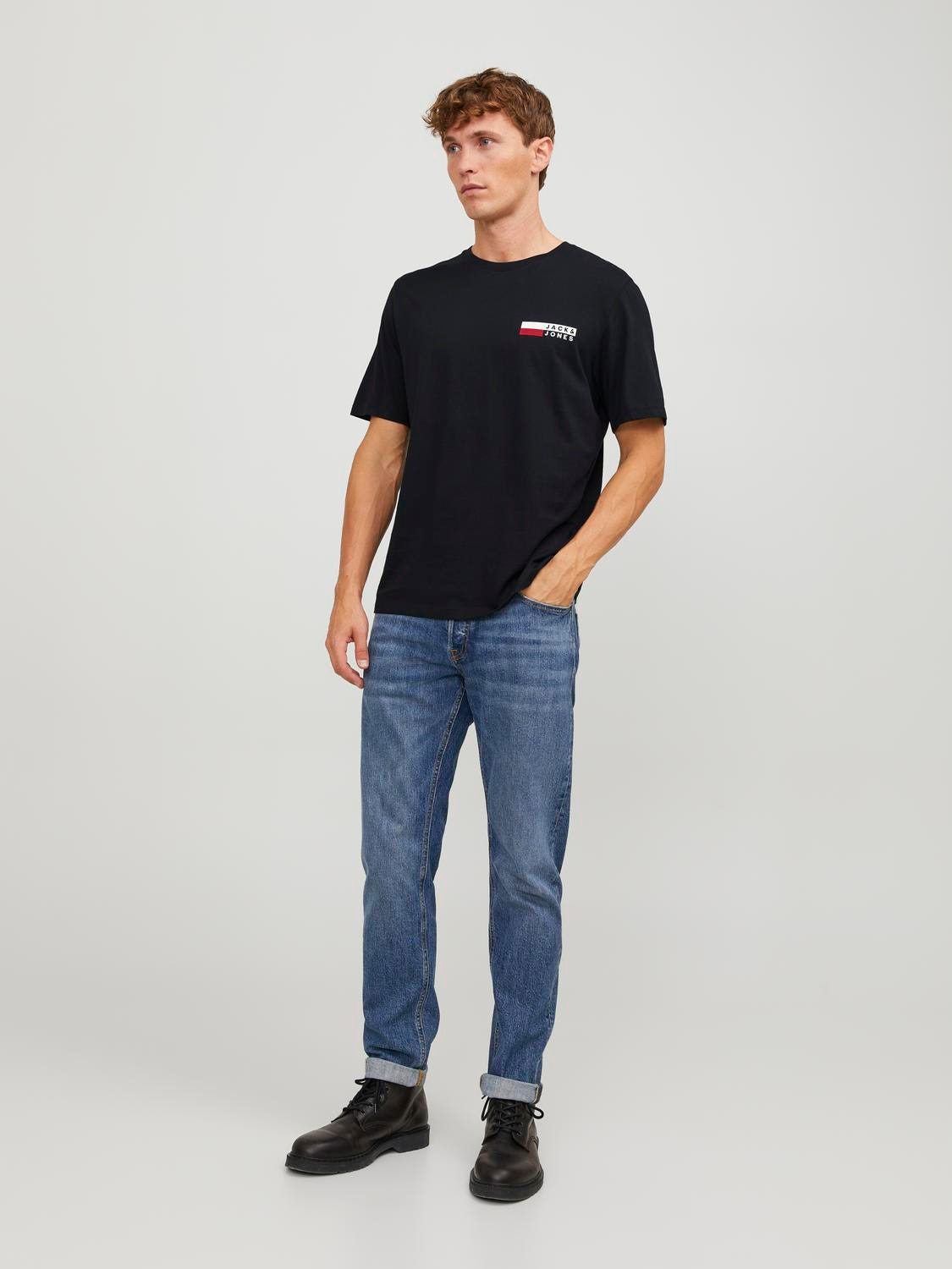 Jack & Jones Logo Ronde hals T-shirt -Black - 12233999