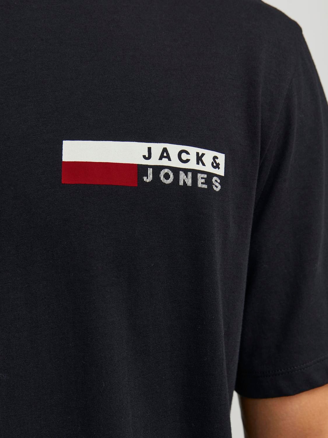 Jack & Jones Logó Környak Trikó -Black - 12233999