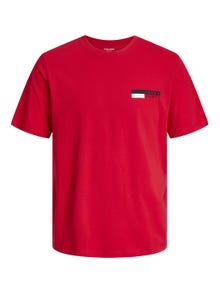 Jack & Jones Logotipas Apskritas kaklas Marškinėliai -True Red - 12233999