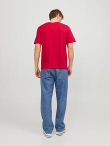 Jack & Jones Logo Kruhový výstřih Tričko -True Red - 12233999