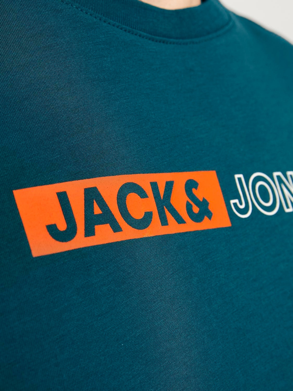 Logo Crew Neck T shirt Dark Green Jack Jones women-s-v-neck-mockup-templates-thevectorlab