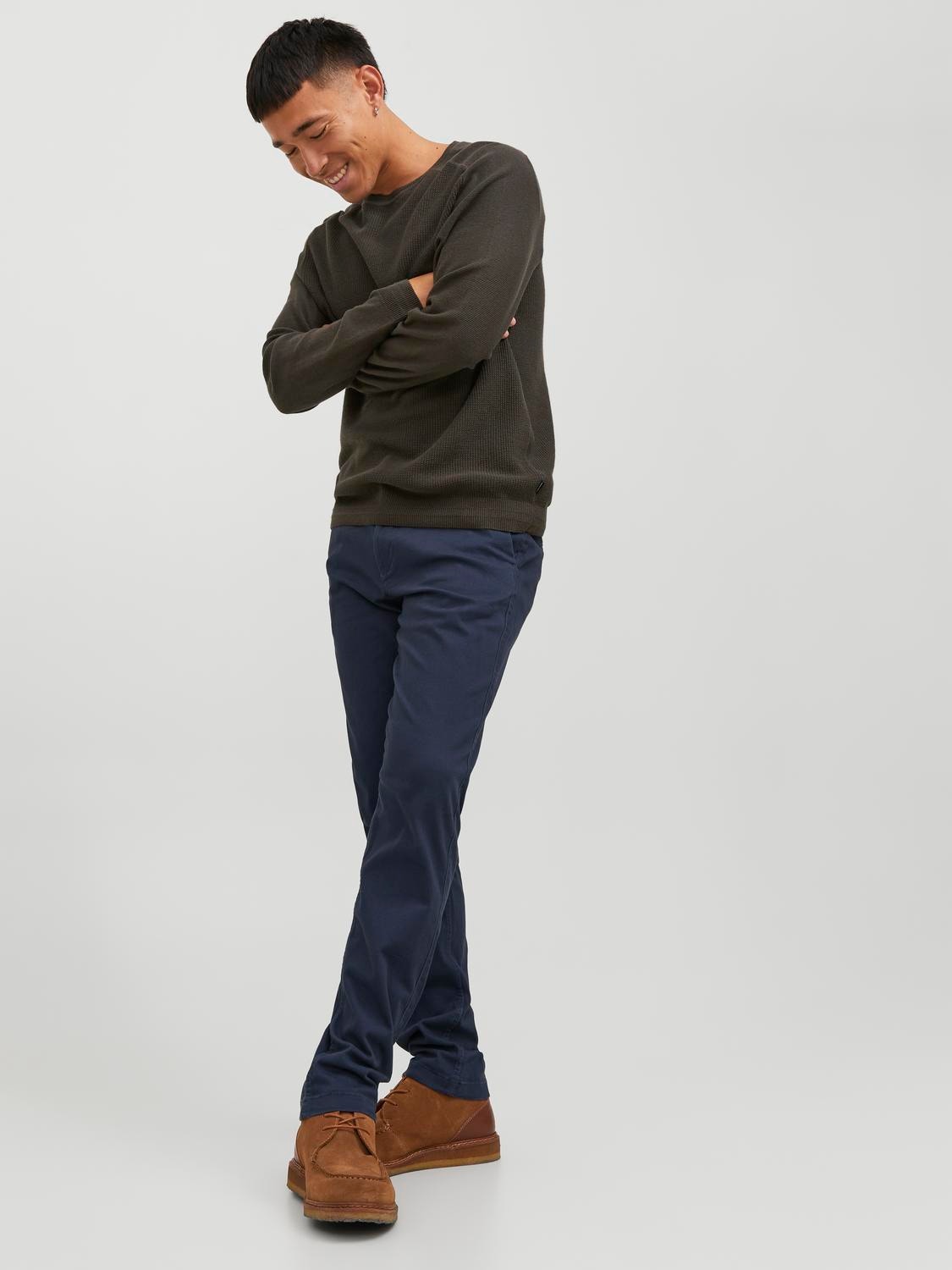 Jack & Jones Slim Fit 5-pocket trousers -Navy Blazer - 12234107