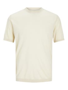 Jack & Jones Ensfarvet Crew neck Striktrøje med rund hals -Summer Sand - 12234141