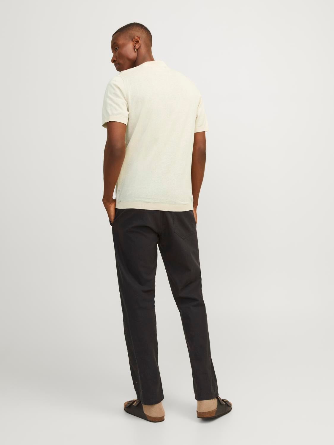 Jack & Jones Ensfarvet Crew neck Striktrøje med rund hals -Summer Sand - 12234141