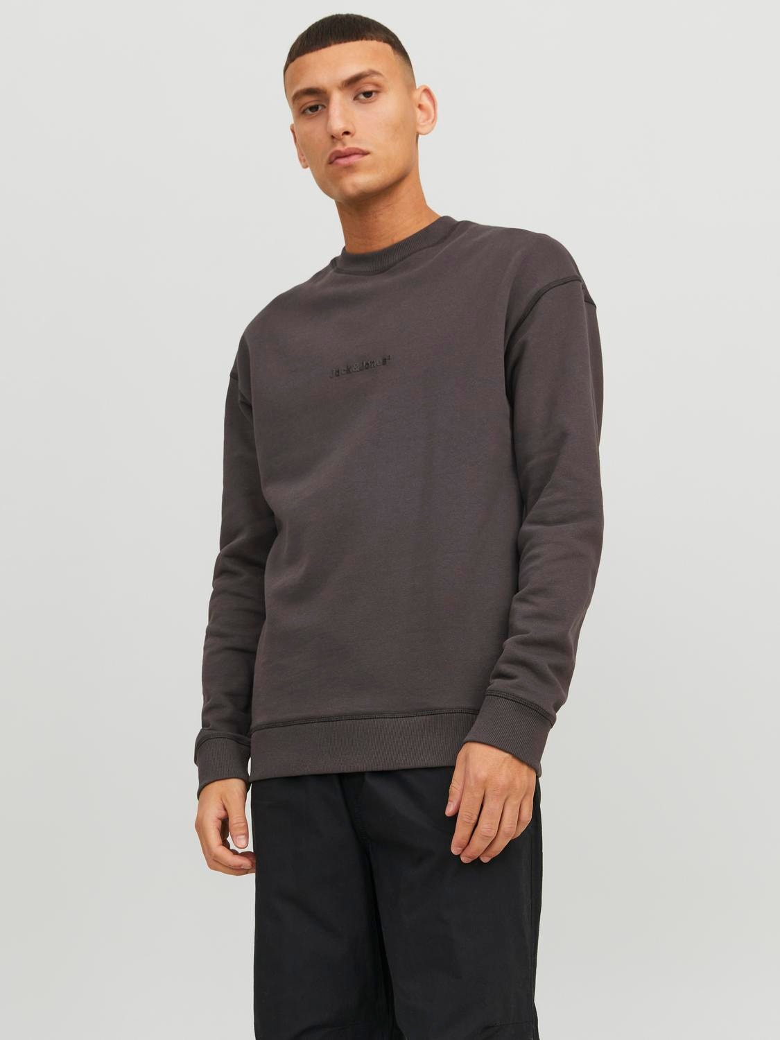 Jack & Jones Logo Pyöreäkauluksinen collegepaita -Phantom - 12234185