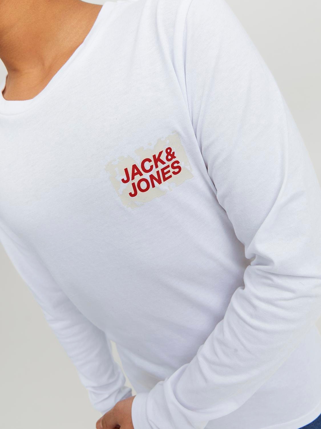 Jack & Jones Logo T-skjorte For gutter -White - 12234186