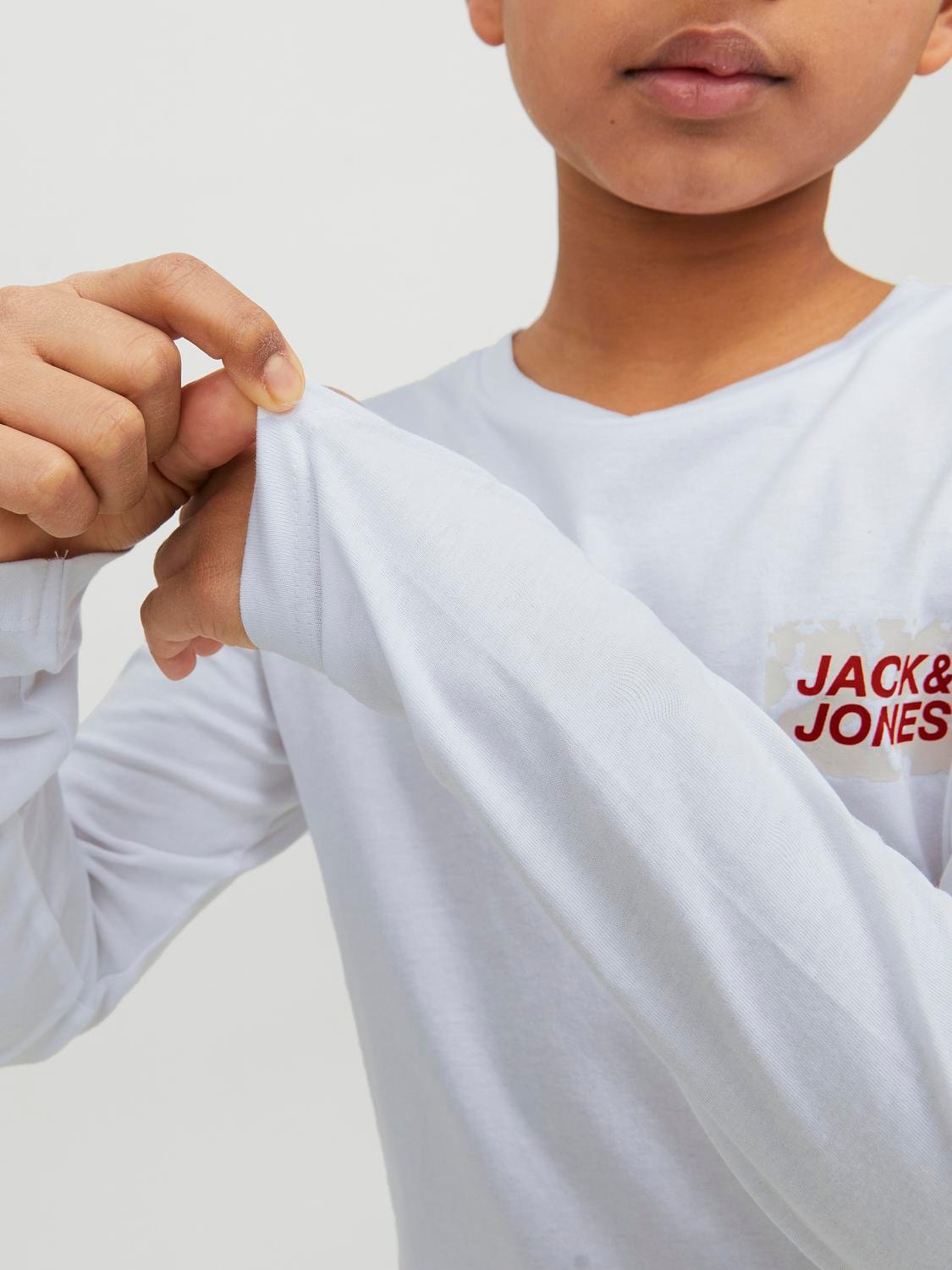 Jack & Jones Logo T-skjorte For gutter -White - 12234186