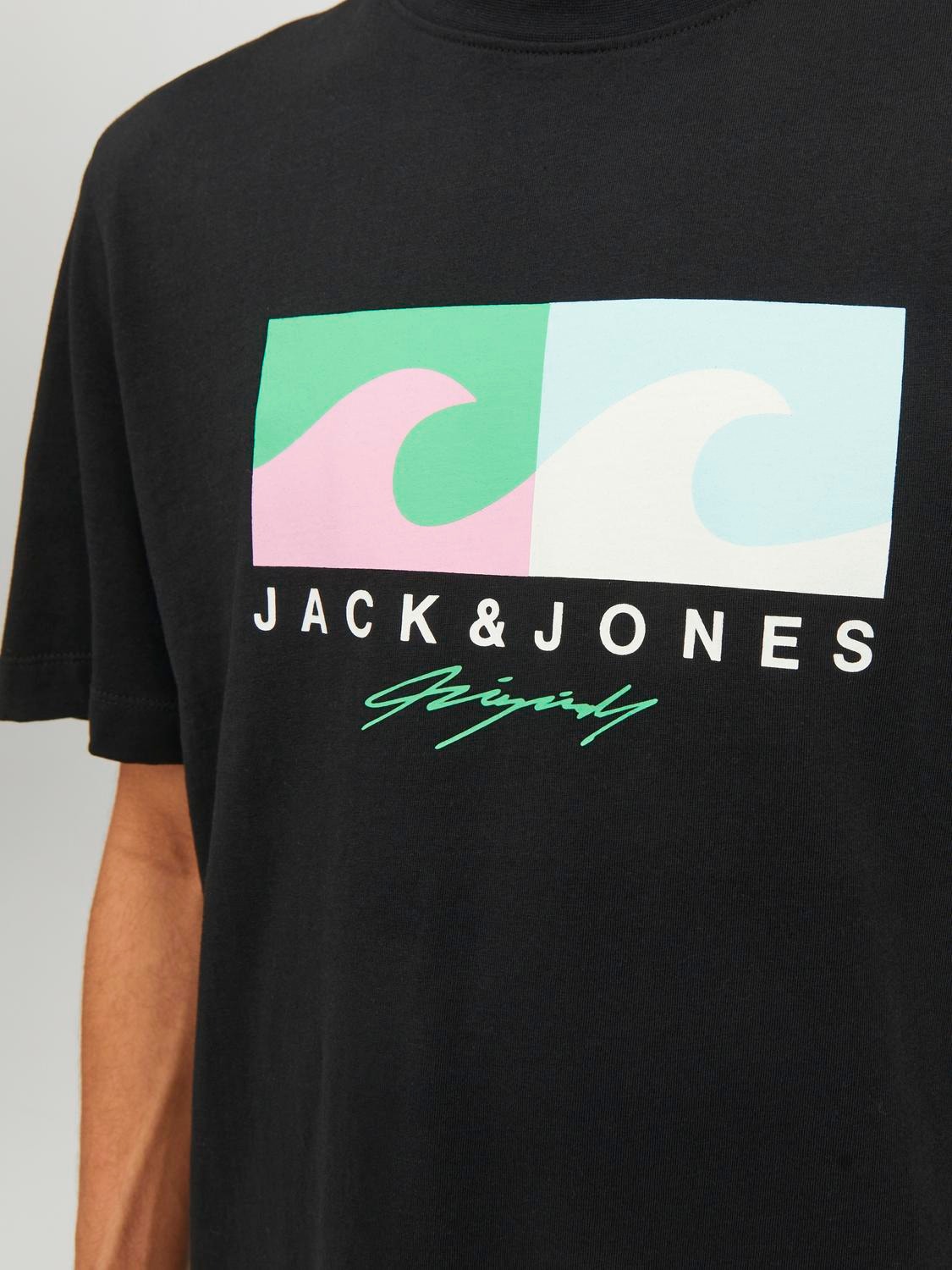 Jack & Jones Logo Crew neck T-shirt -Black - 12234214