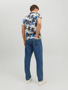 Jack & Jones All Over Print Skjortkrage T-shirt -Navy Blazer - 12234223