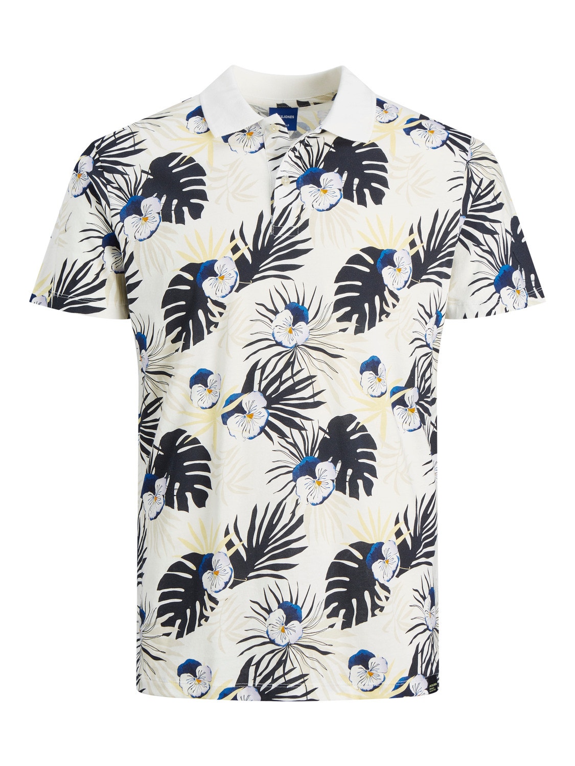 Jack & Jones All Over Print Shirt collar Polo -Cloud Dancer - 12234223