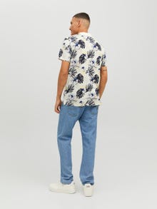 Jack & Jones All Over Print Hemdkragen T-shirt -Cloud Dancer - 12234223