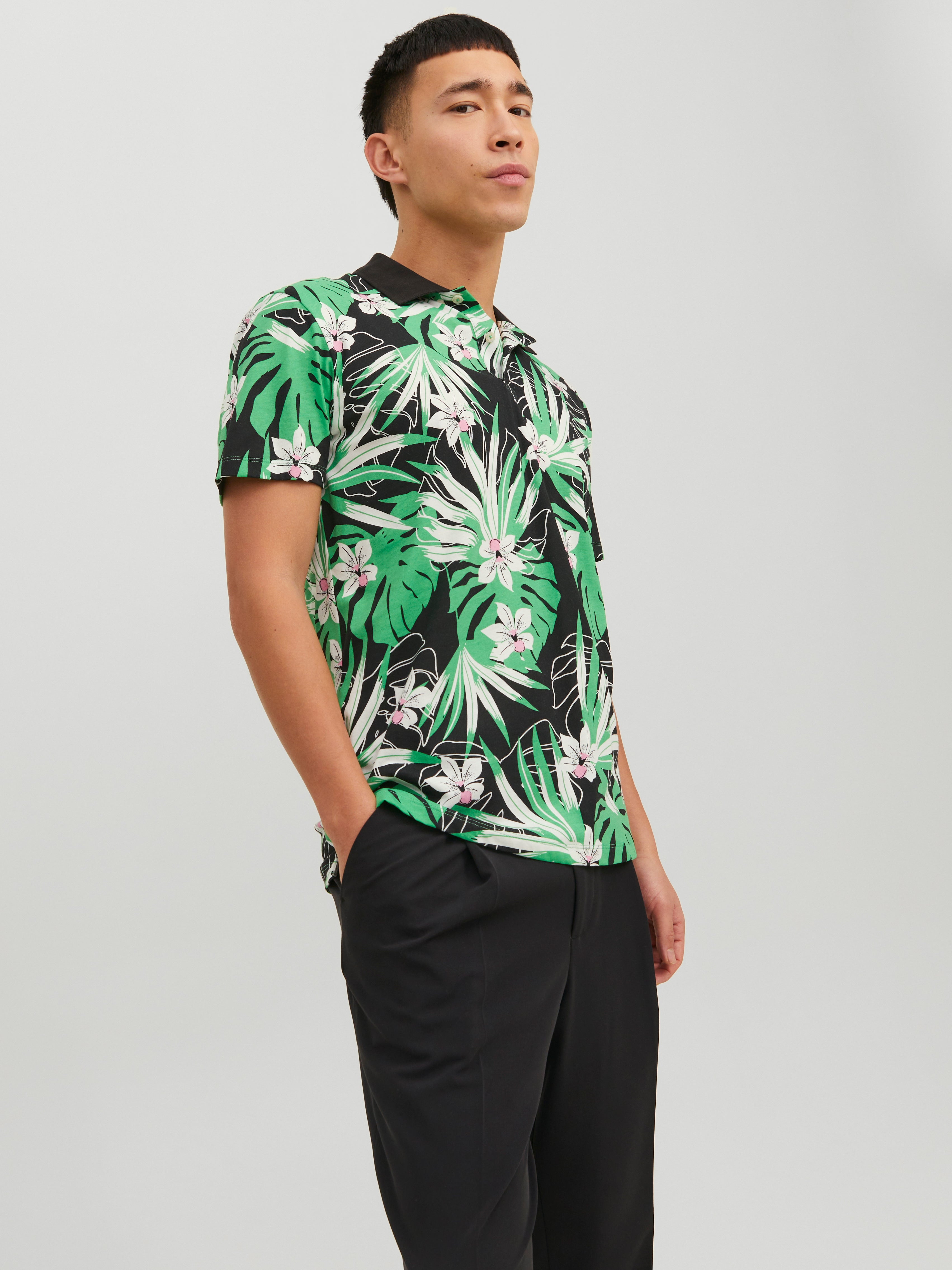 T-shirt All Over Print Col Chemise - Jack & Jones - Modalova