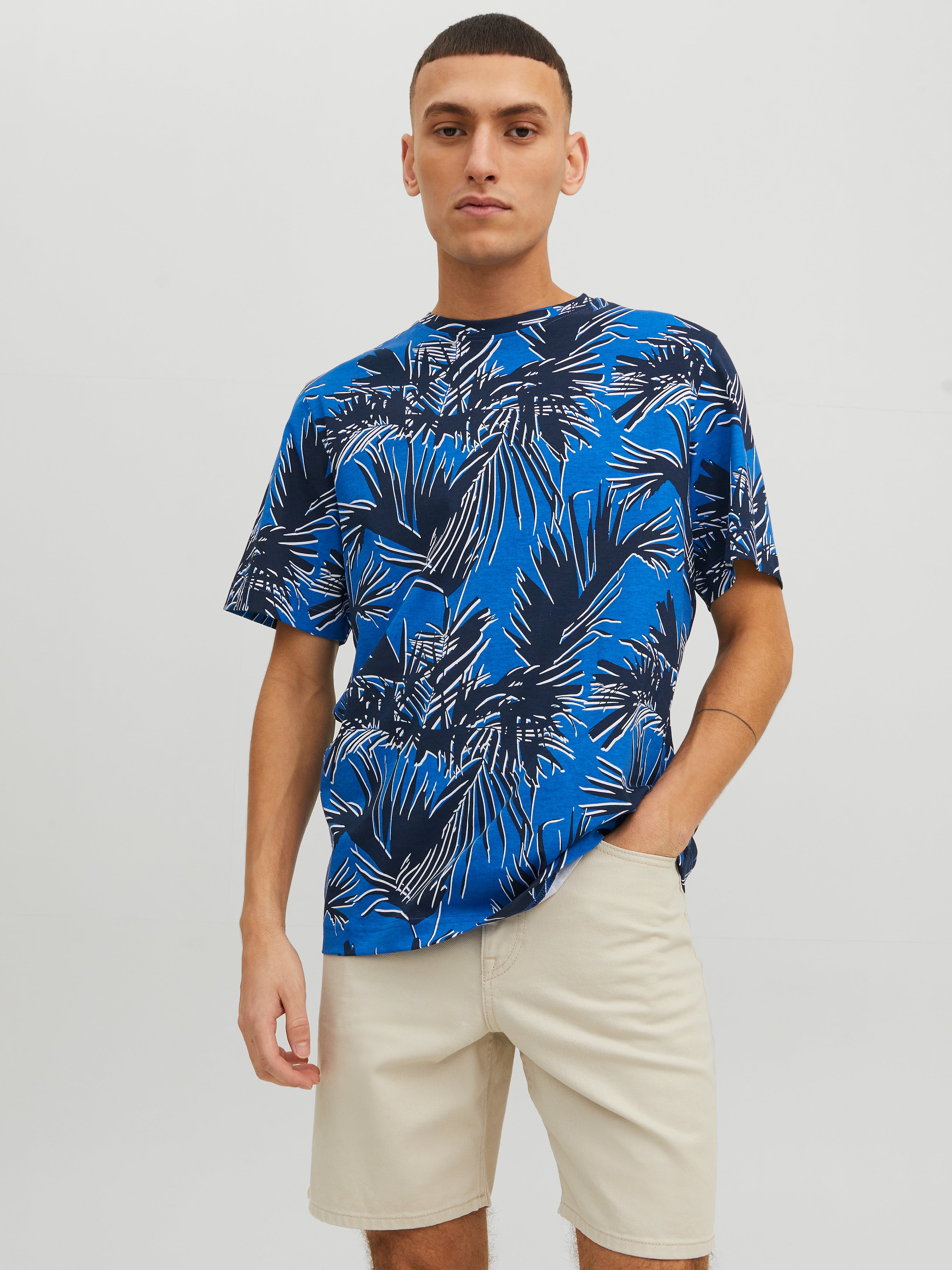 T-shirt All Over Print Col Rond - Jack & Jones - Modalova