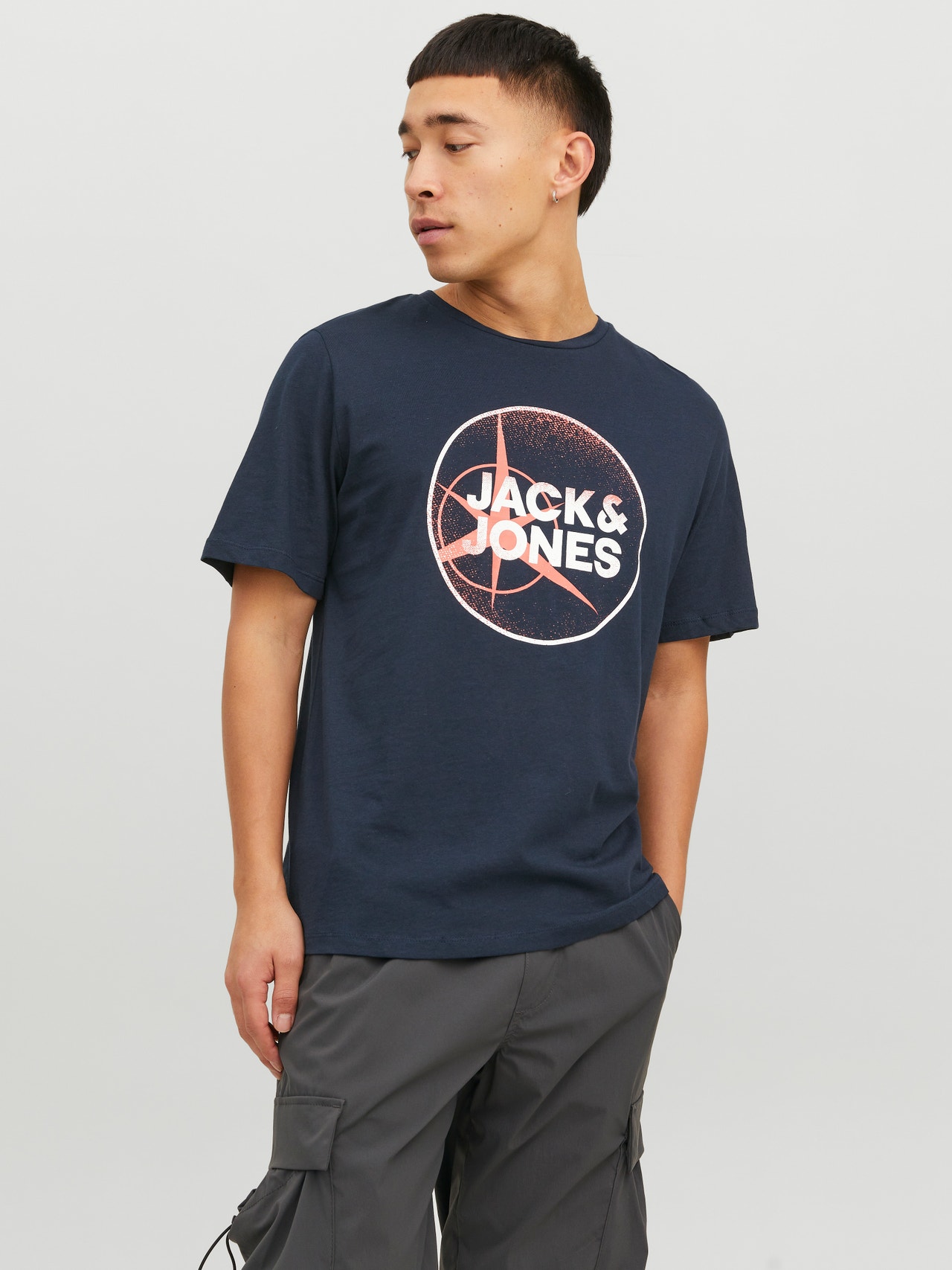 Jack & Jones Logo Crew neck T-shirt -Navy Blazer - 12234347