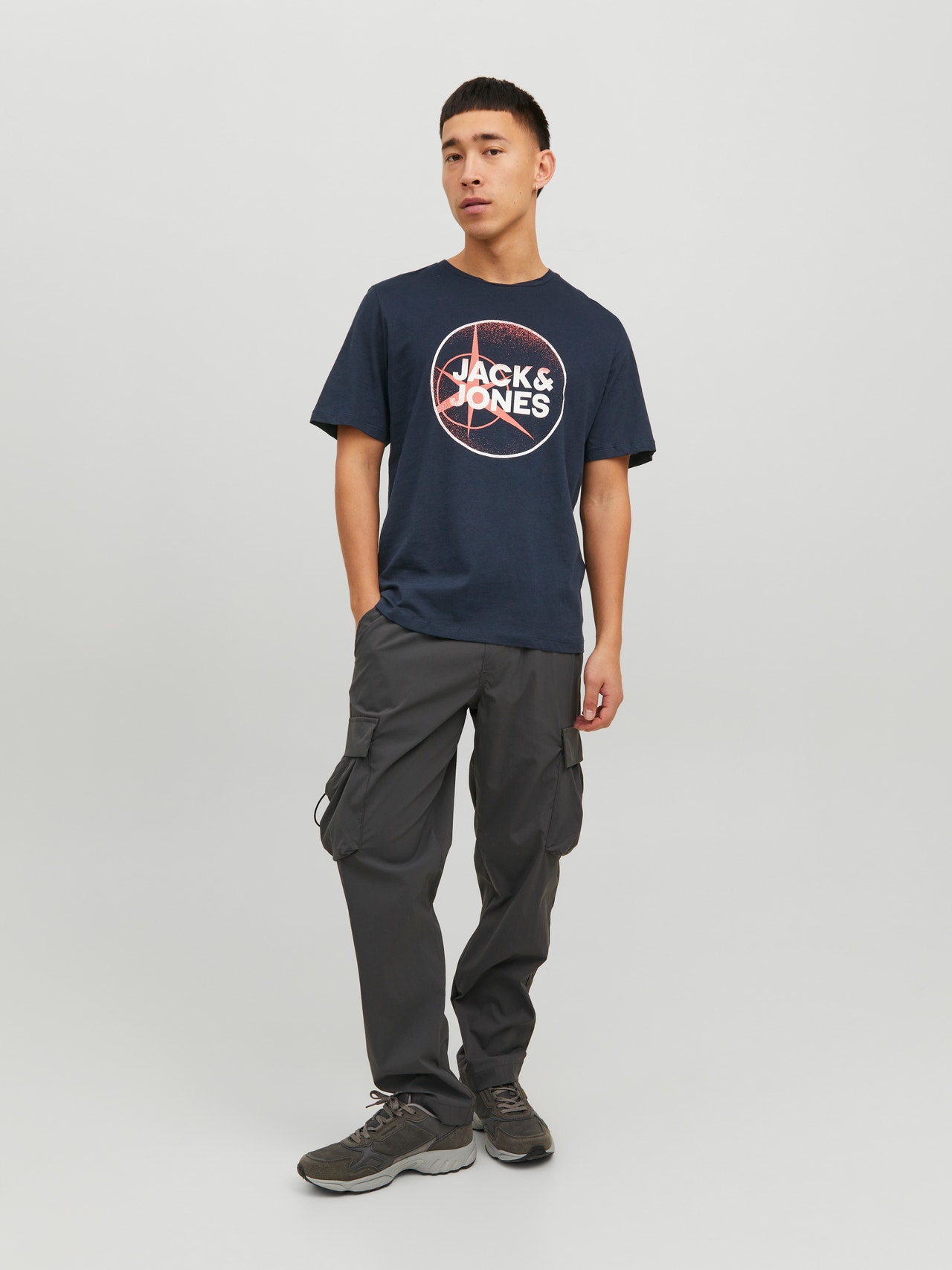 Jack & Jones Logo Rundhals T-shirt -Navy Blazer - 12234347