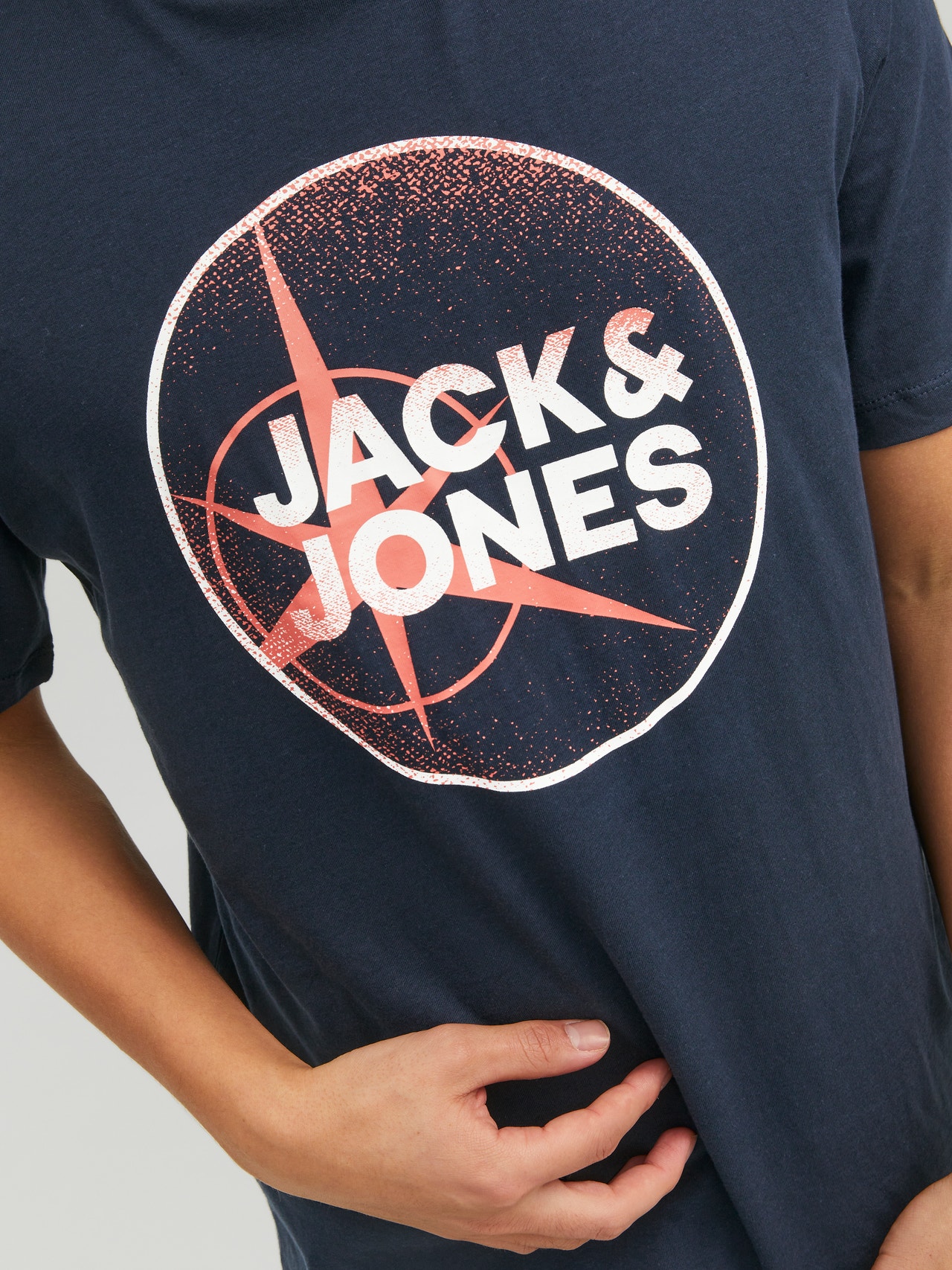 Jack & Jones Logo Ronde hals T-shirt -Navy Blazer - 12234347