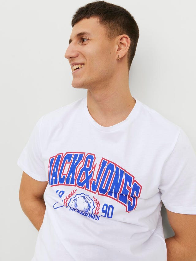 Jack & Jones T-shirt Logo Col rond - 12234350