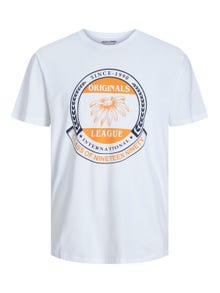 Jack & Jones Logo Ronde hals T-shirt -White - 12234354
