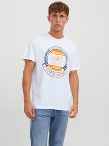 Jack & Jones Logotyp Rundringning T-shirt -White - 12234354