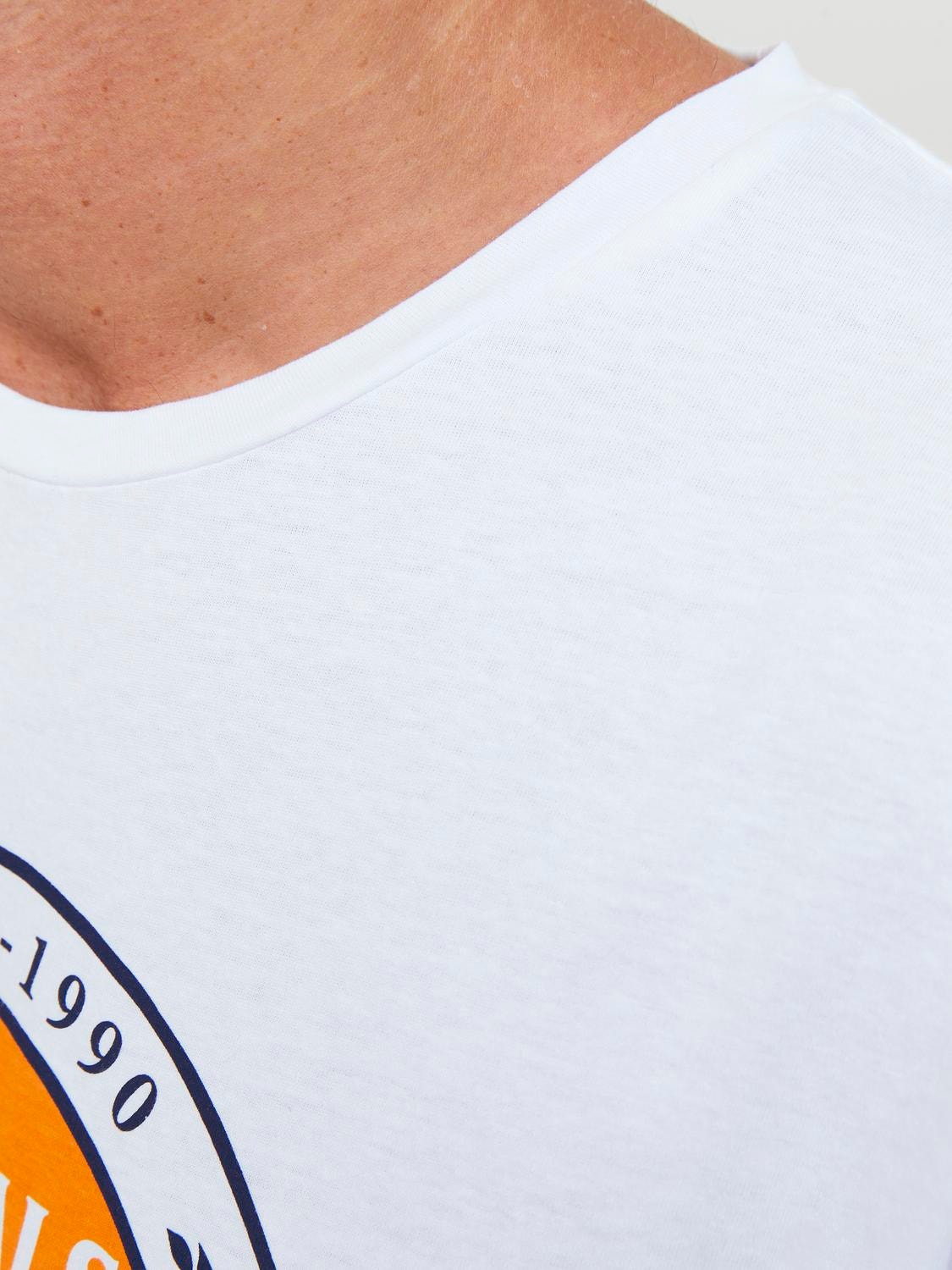 Jack & Jones Logo Crew neck T-shirt -White - 12234354