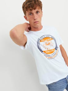 Jack & Jones Logo Ronde hals T-shirt -White - 12234354