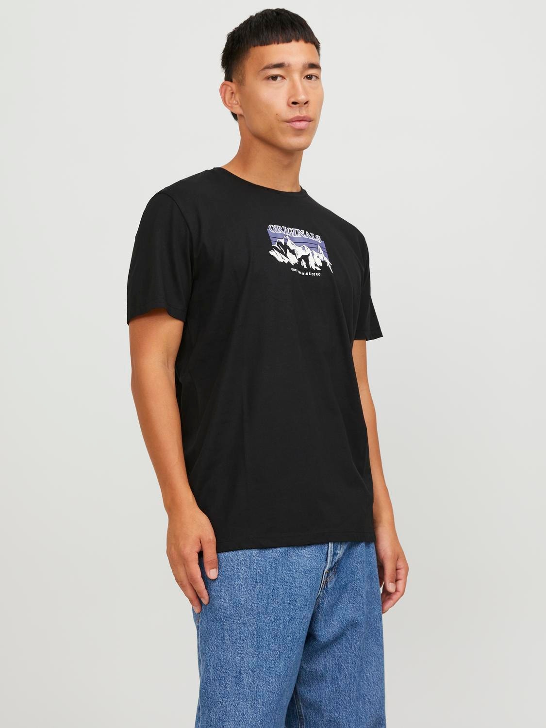 Jack & Jones Logo Crew neck T-shirt -Black - 12234355