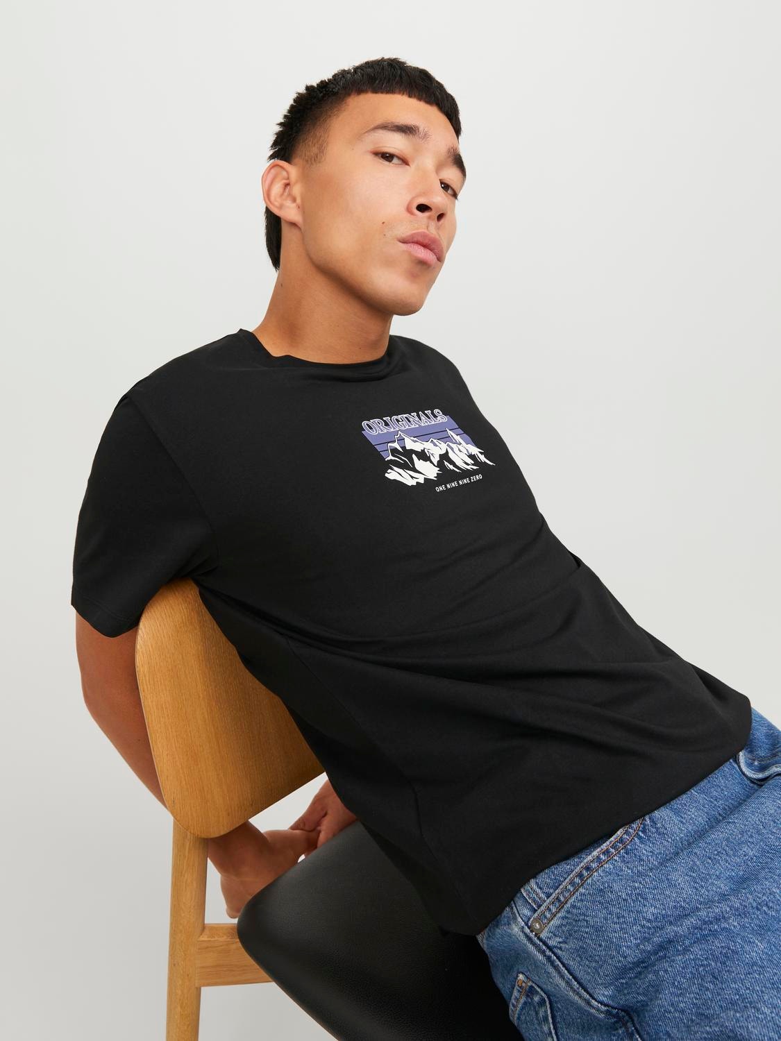 Jack & Jones Logo Crew neck T-shirt -Black - 12234355