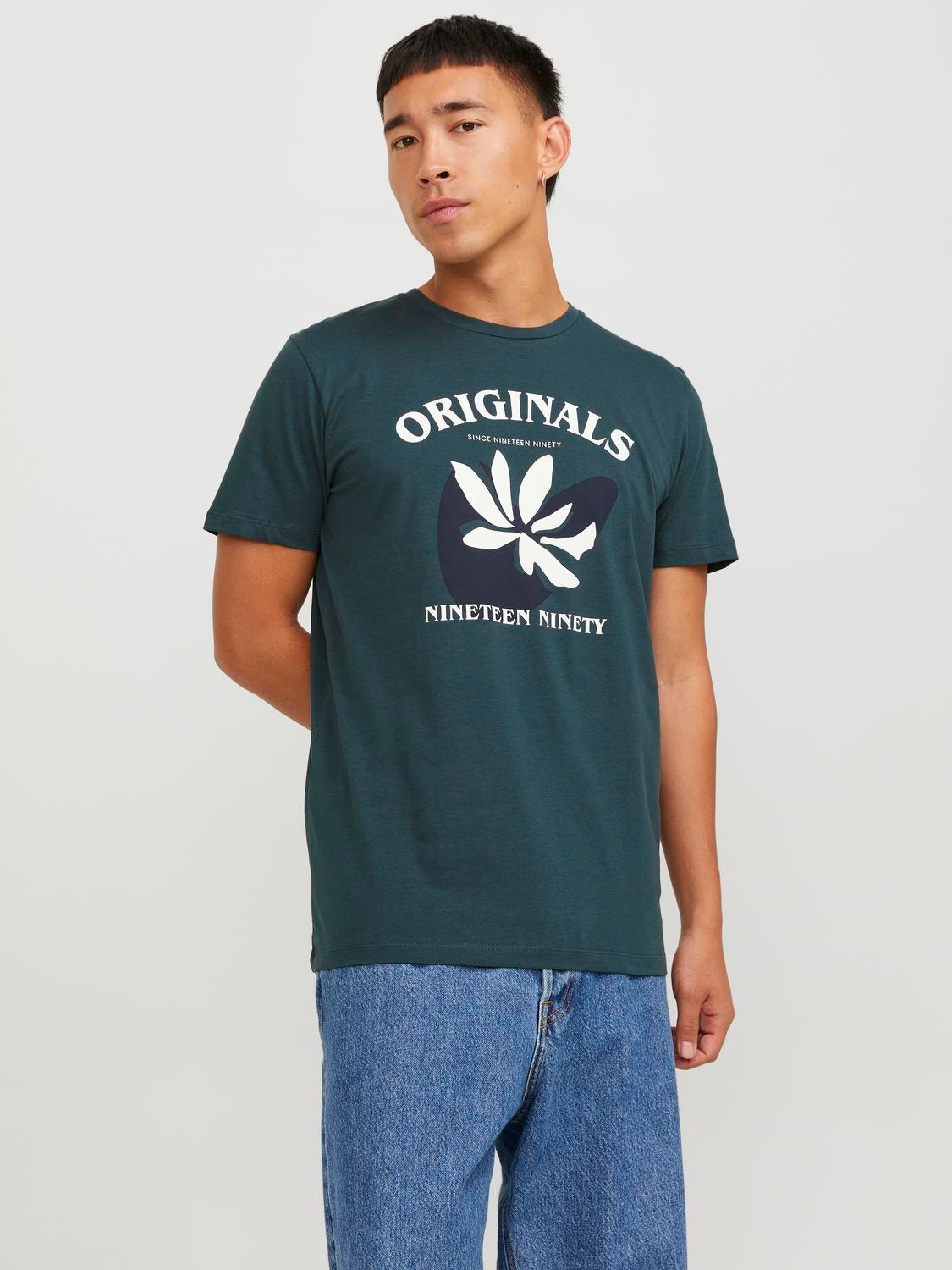 Jack & Jones Logo O-hals T-skjorte -Magical Forest - 12234356