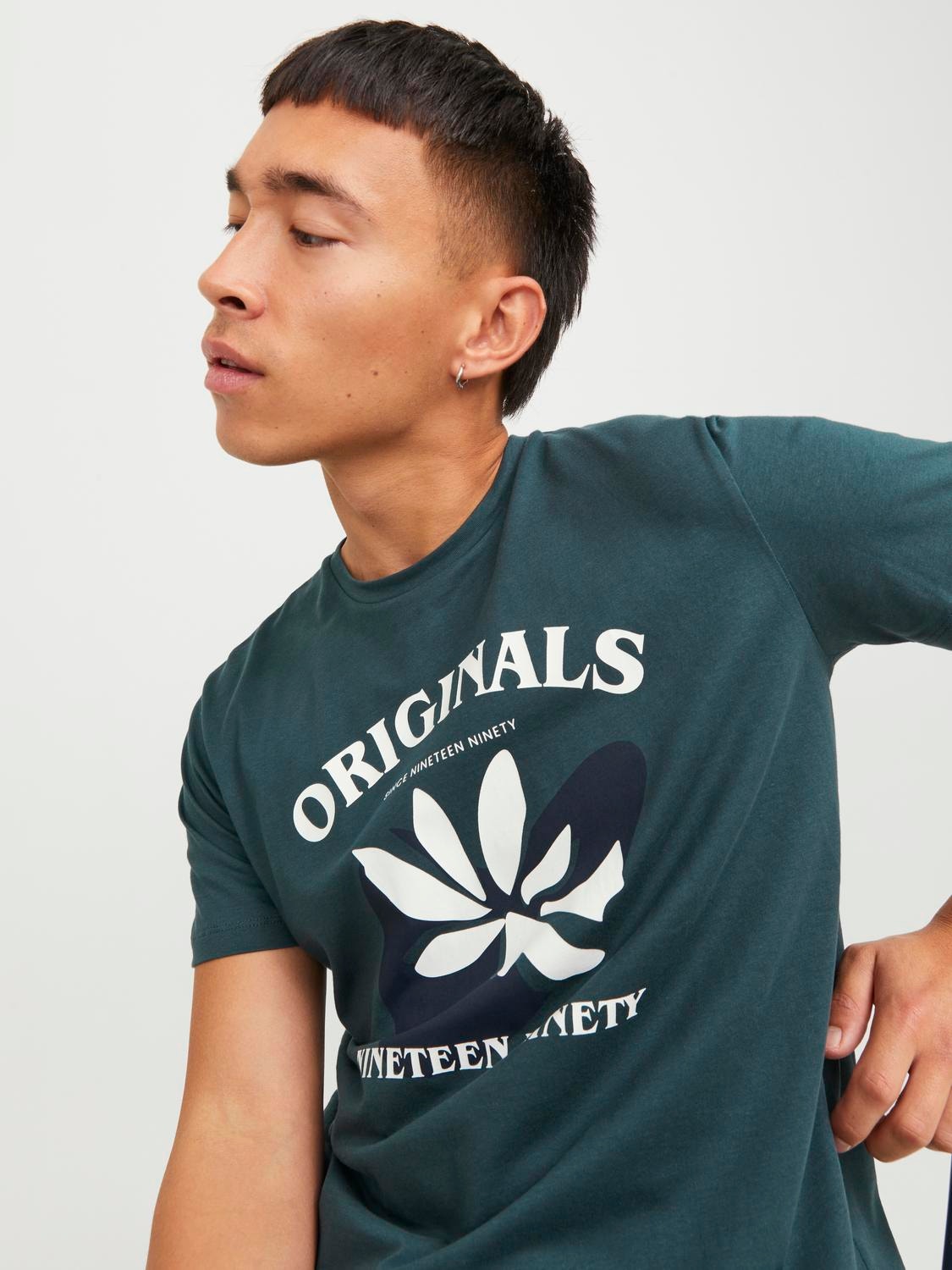 Jack & Jones Logo O-hals T-skjorte -Magical Forest - 12234356