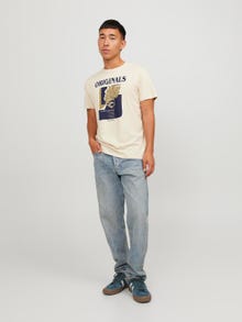 Jack & Jones Logo O-hals T-skjorte -Moonbeam - 12234356